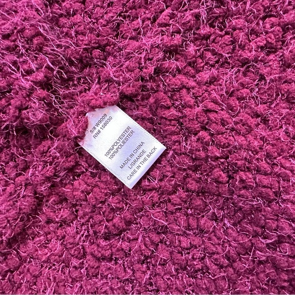 Love Tree Womens Maroon Fuzzy Popcorn Eyelash Sweater Cardigan Pockets Large - Picture 6 of 10